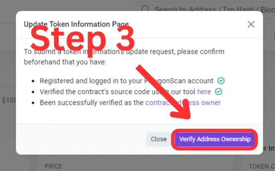 How to Add Token Details and Logo on Polygonscan 3 Step 3