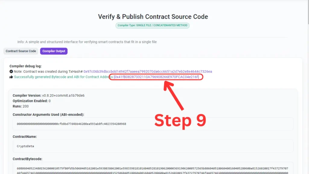 smart contract code verified